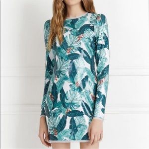 Rachel Zoe
Amelia Sequin Palm-Print Open-Back Mini Dress